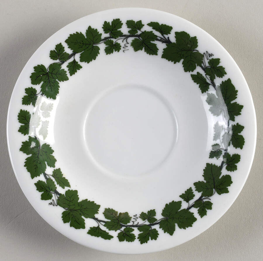 Full Green Vine (Smooth, No Trim) Saucer for Footed Demitasse Cup by Meissen (Germany)-1