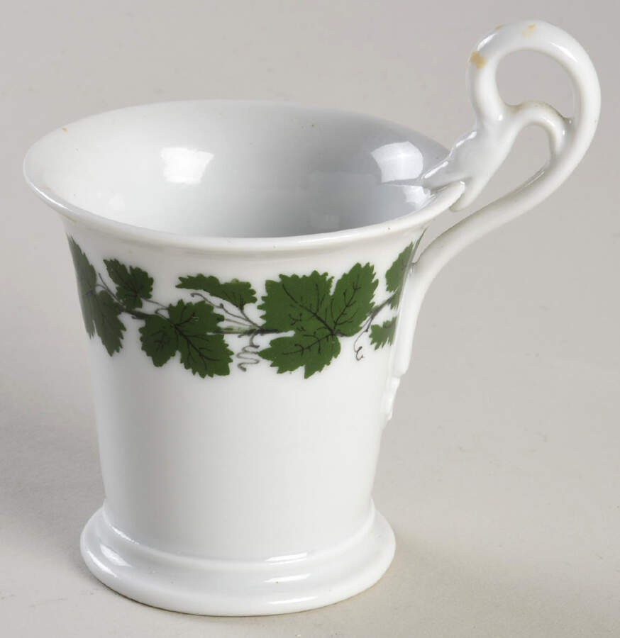 Full Green Vine (Smooth, No Trim) Footed Demitasse Cup by Meissen (Germany)-1