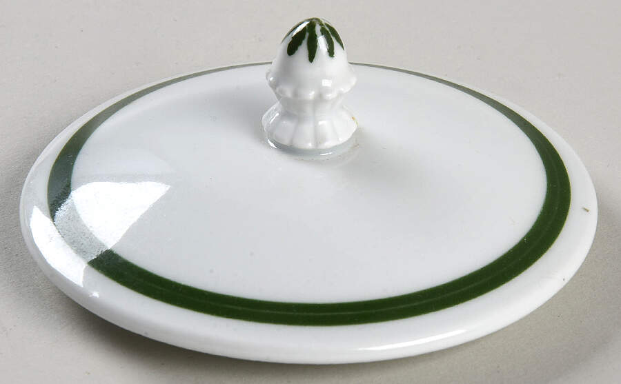 Full Green Vine (Smooth, No Trim) Lid for Sugar Bowl by Meissen (Germany)-1