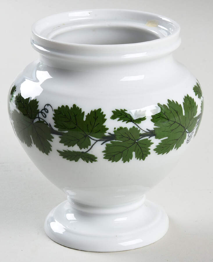Full Green Vine (Smooth, No Trim) Sugar Bowl No Lid by Meissen (Germany)-1