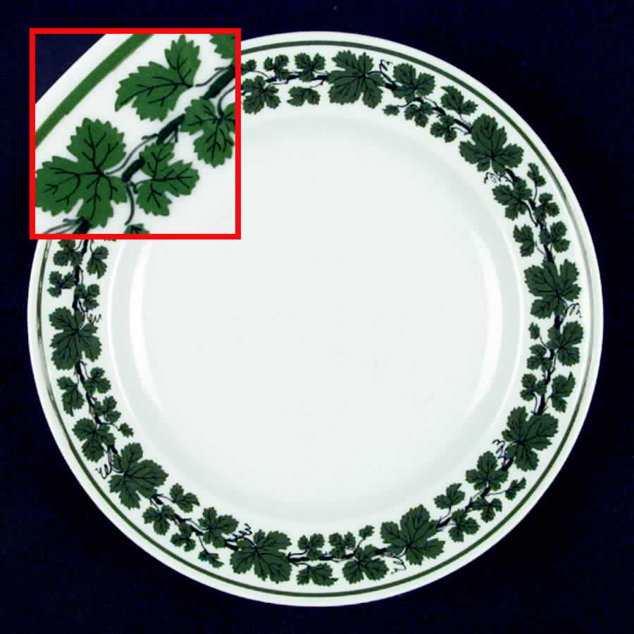 Full Green Vine (Smooth, No Trim) Salad Plate by Meissen (Germany)-1
