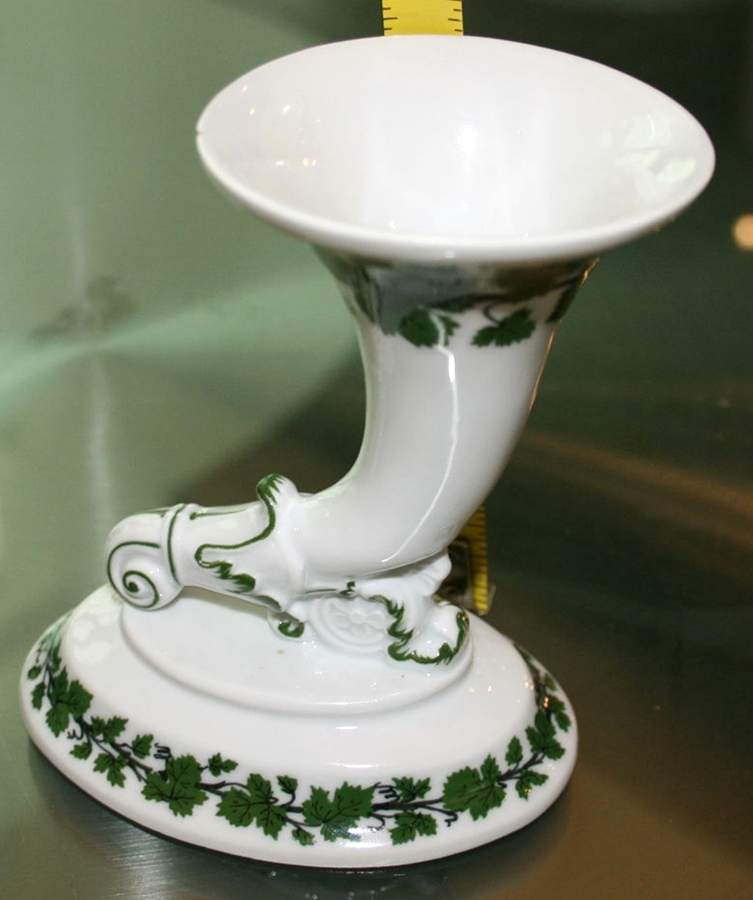Full Green Vine (Smooth, No Trim) Trumpet Vase by Meissen (Germany)-1