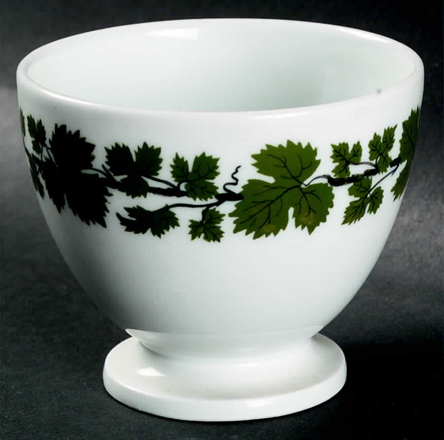 Full Green Vine (Smooth, No Trim) Open Sugar Bowl by Meissen (Germany)-1