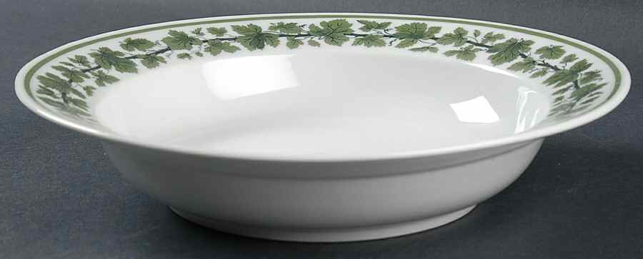 Full Green Vine (Smooth, No Trim) Rim Soup Bowl by Meissen (Germany)-1