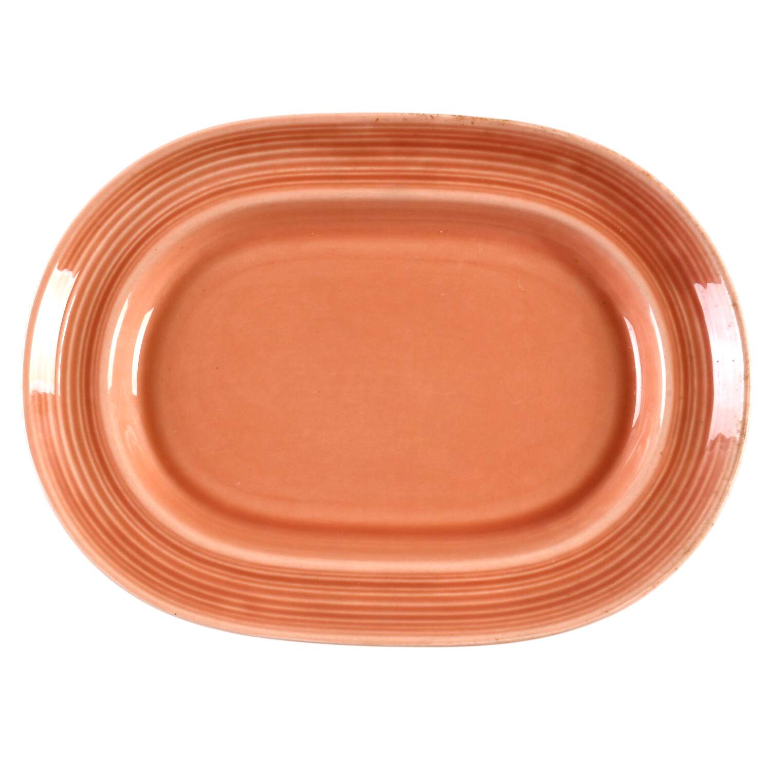 Colorstax Coral 10" Oval Serving Platter by Metlox - Poppytrail - Vernon-1