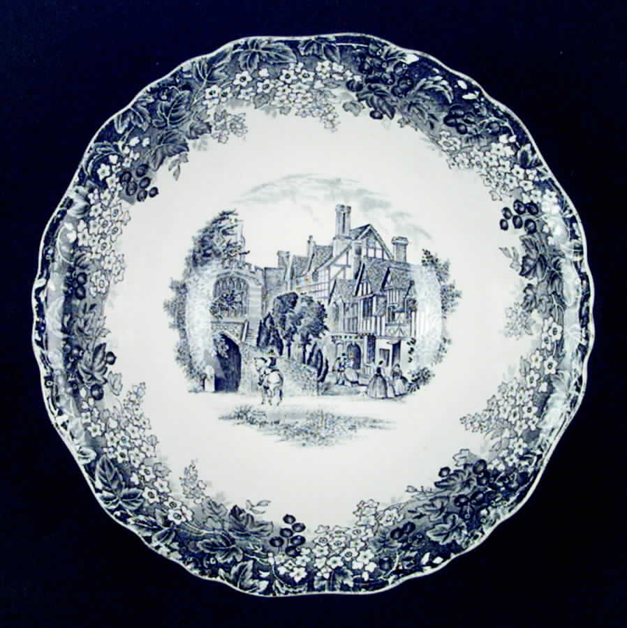 Romantic England Blue Gray 8" Round Vegetable Bowl by J & G Meakin-1