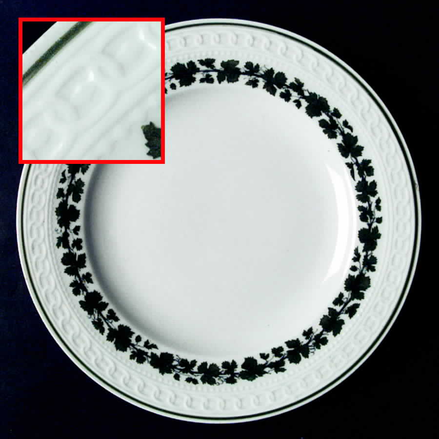 Full Green Vine (Embossed) Luncheon Plate by Meissen (Germany)-1