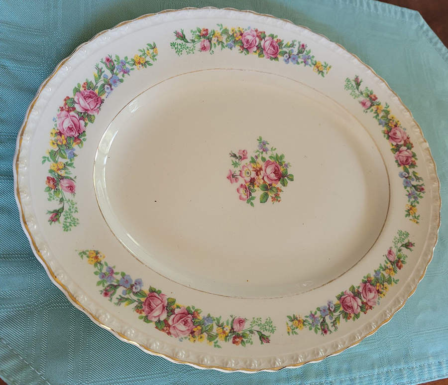Loretta 12" Oval Serving Platter by Myott Staffordshire-1