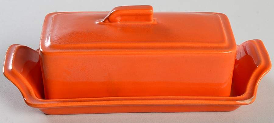 Early California Orange 1/4 Lb Covered Butter by Metlox - Poppytrail - Vernon-1