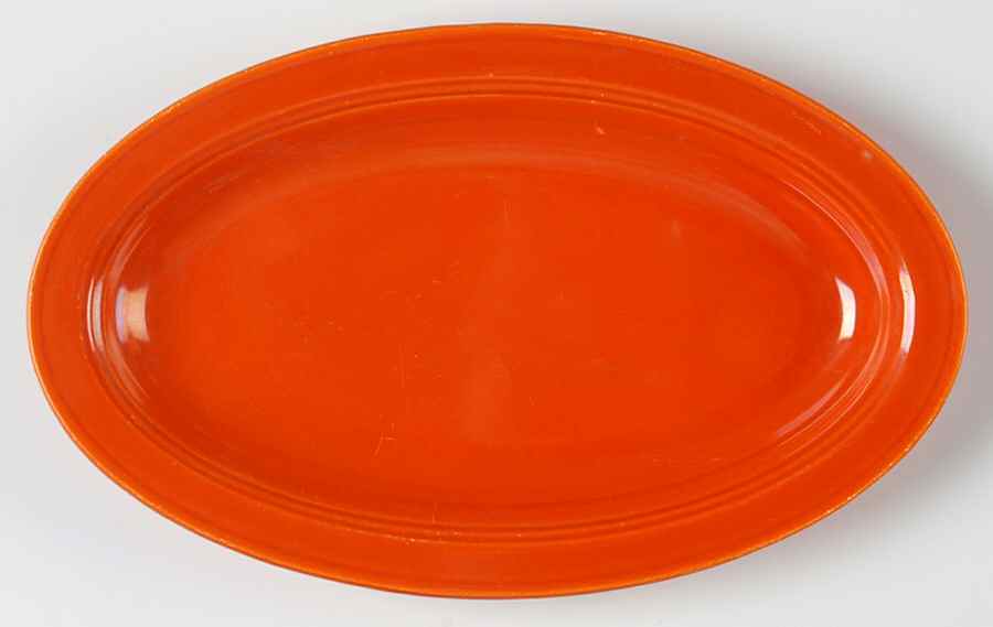 Early California Orange 8" Oval Serving Platter by Metlox - Poppytrail - Vernon-1