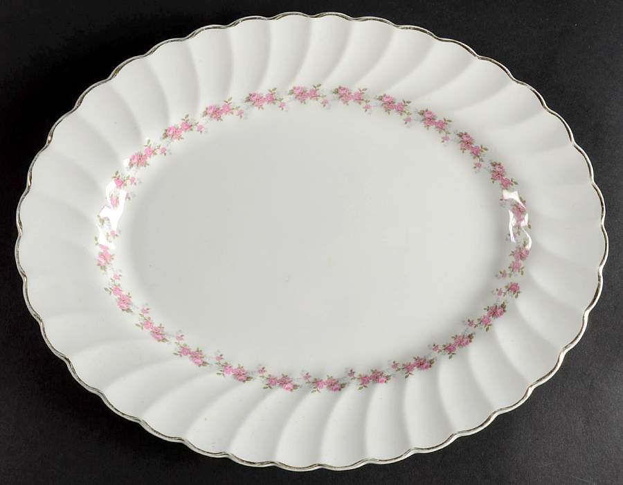 Pink Petite 12" Oval Serving Platter by Myott Staffordshire-1