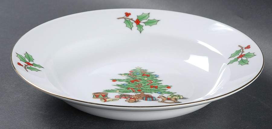 Home For The Holidays (No Gold Band) Rim Soup Bowl by Meiwa-1