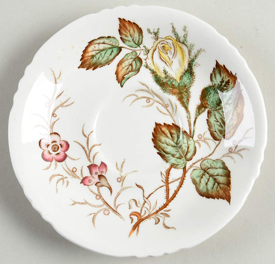 Old Rose Saucer for Flat Cup by John Maddock & Sons-1