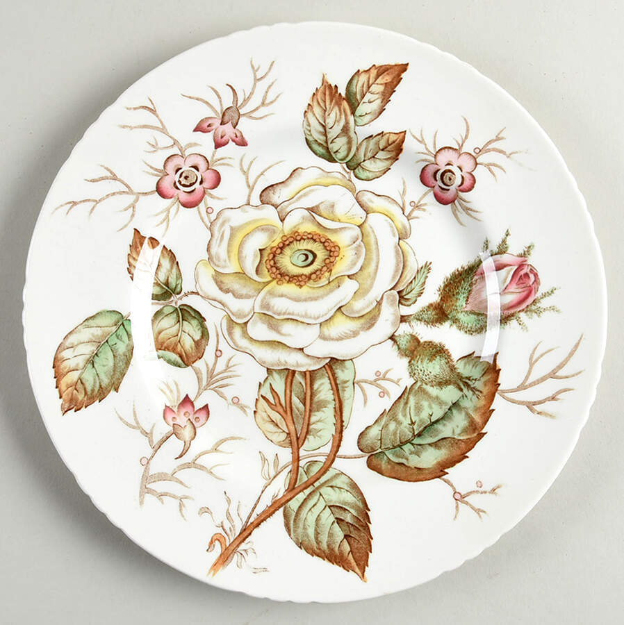 Old Rose Luncheon Plate by John Maddock & Sons-1