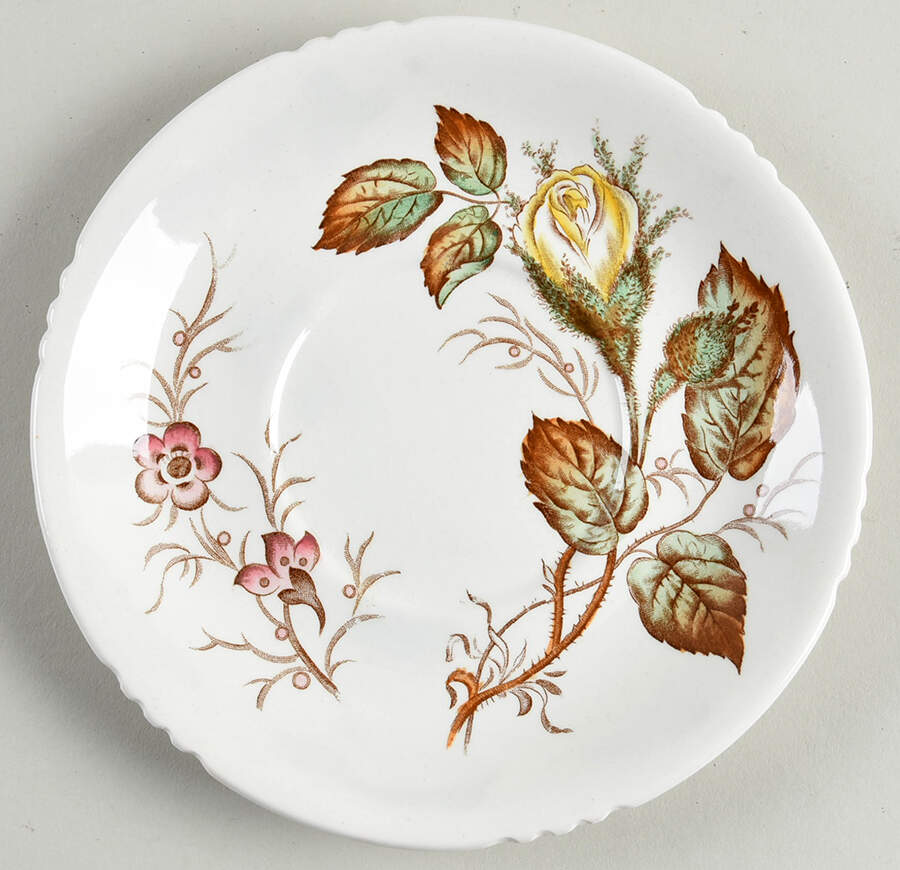 Old Rose Saucer for Cream Soup Bowl by John Maddock & Sons-1