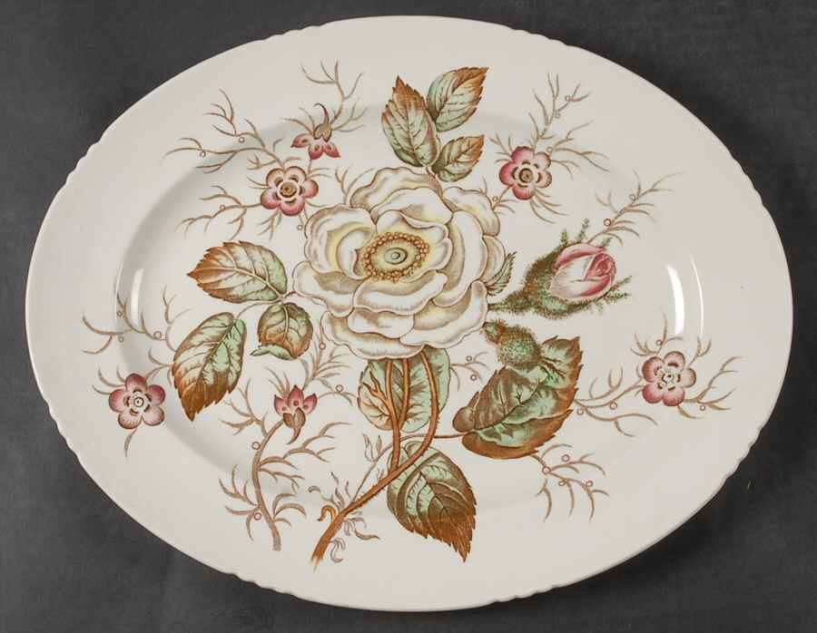 Old Rose 14" Oval Serving Platter by John Maddock & Sons-1