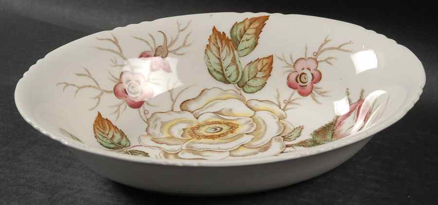 Old Rose 9" Oval Vegetable Bowl by John Maddock & Sons-1