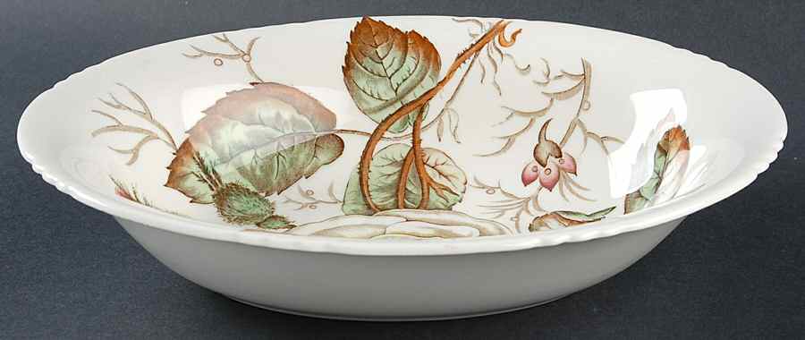 Old Rose 9" Oval Vegetable Bowl by John Maddock & Sons-1