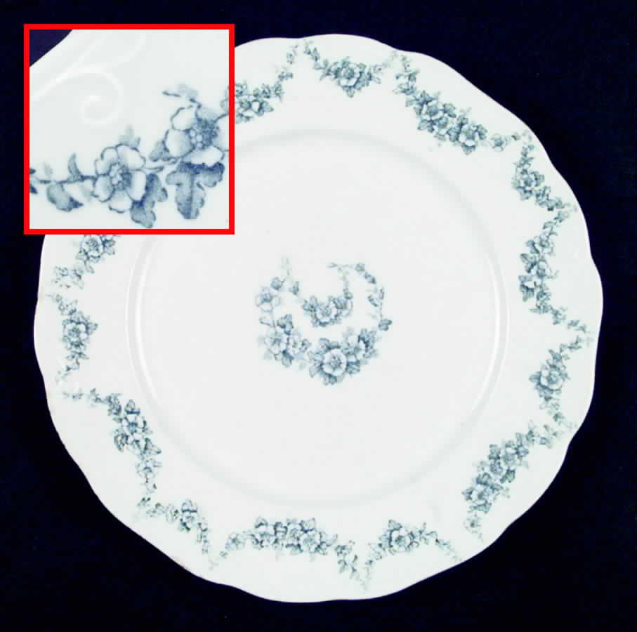 Heumann Blue Green (Scalloped) Luncheon Plate by John Maddock & Sons-1