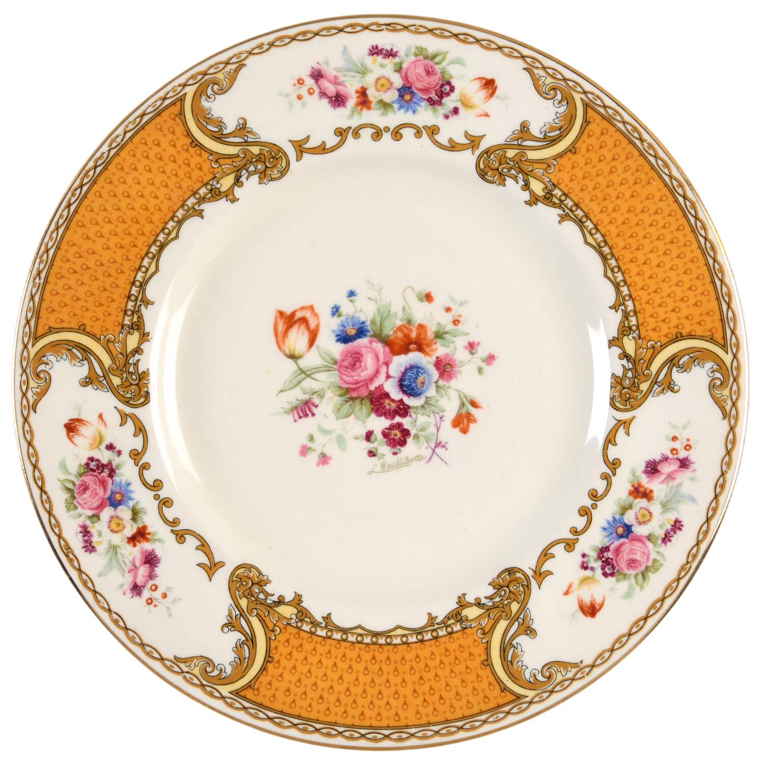 The Bouquet Orange Salad Plate by Myott Staffordshire-1