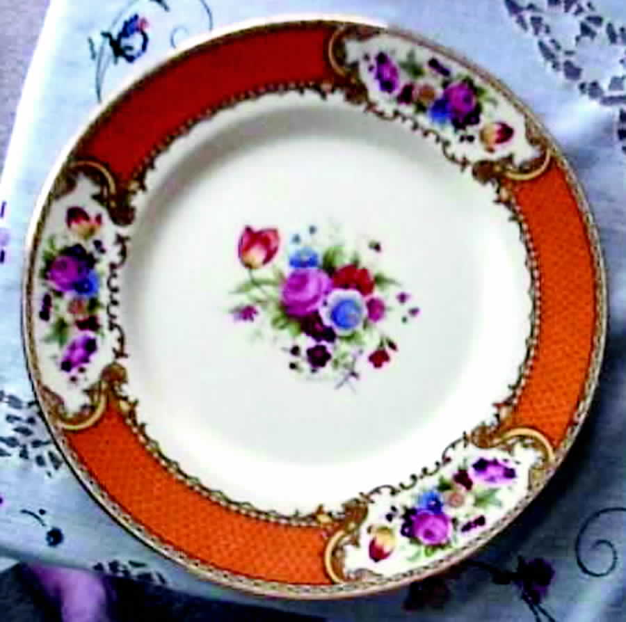The Bouquet Orange Dinner Plate by Myott Staffordshire-1