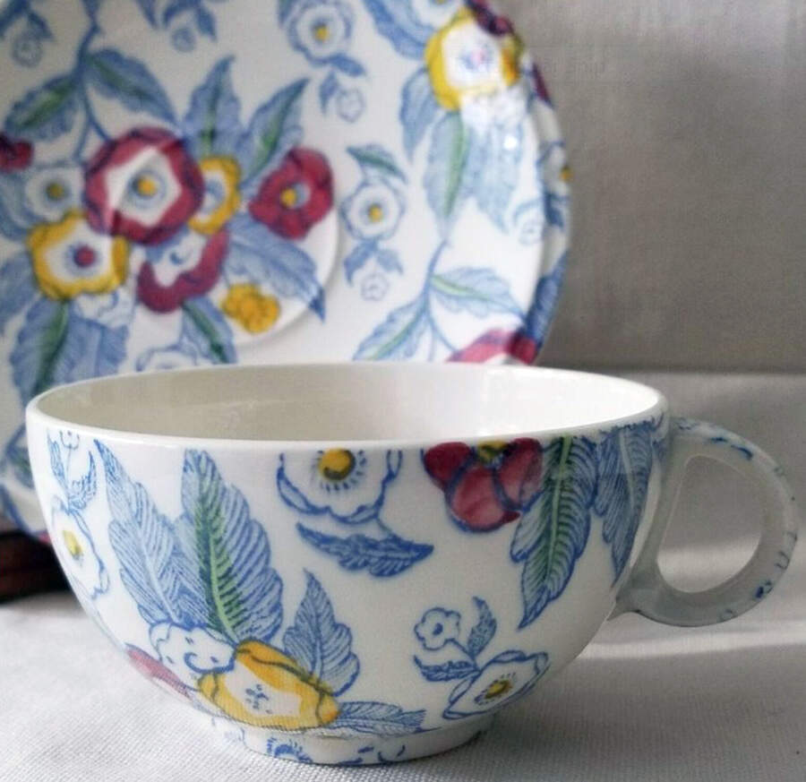 Choice Flat Cup & Saucer Set by Metlox - Poppytrail - Vernon-1