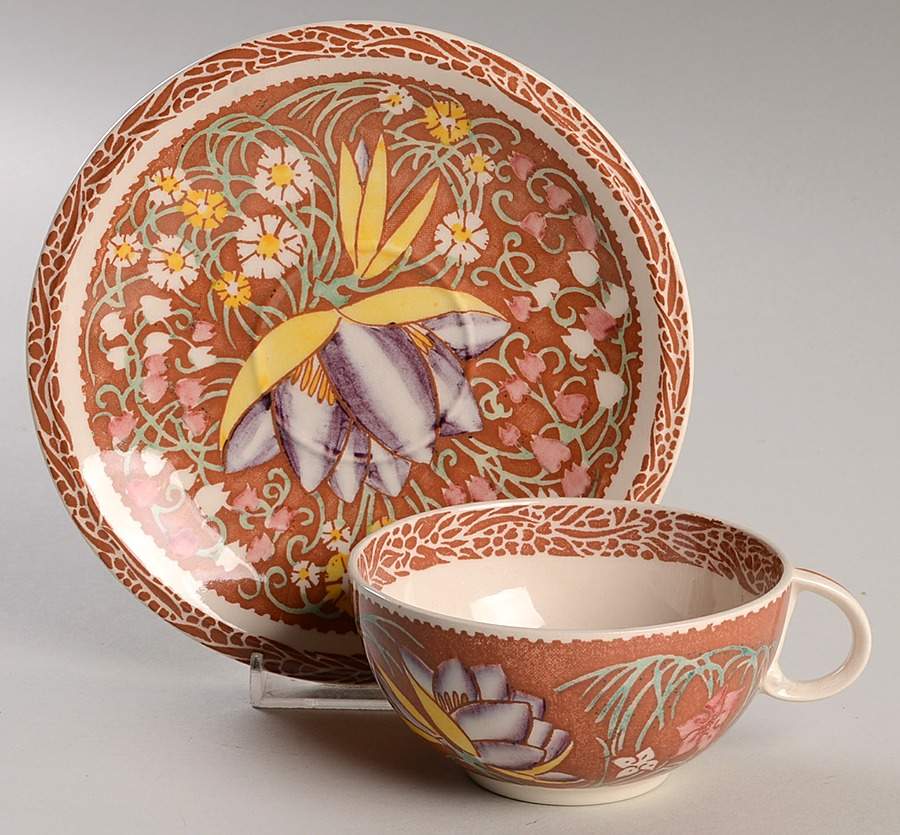 Hilo Flat Cup & Saucer Set by Metlox - Poppytrail - Vernon-1