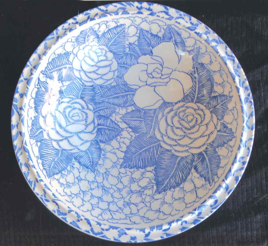 Glamour Blue 9" Round Vegetable Bowl by Metlox - Poppytrail - Vernon-1