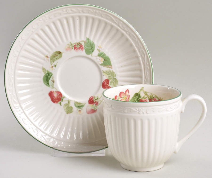 Summer Trellis Footed Cup & Saucer Set by Mikasa-1