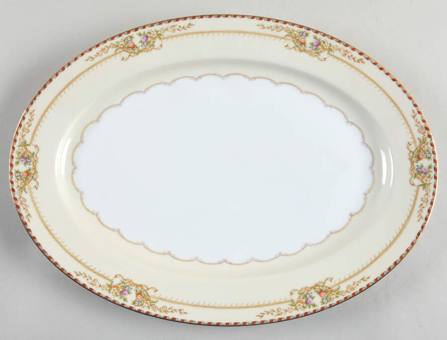 Troy 14" Oval Serving Platter by Meito-1