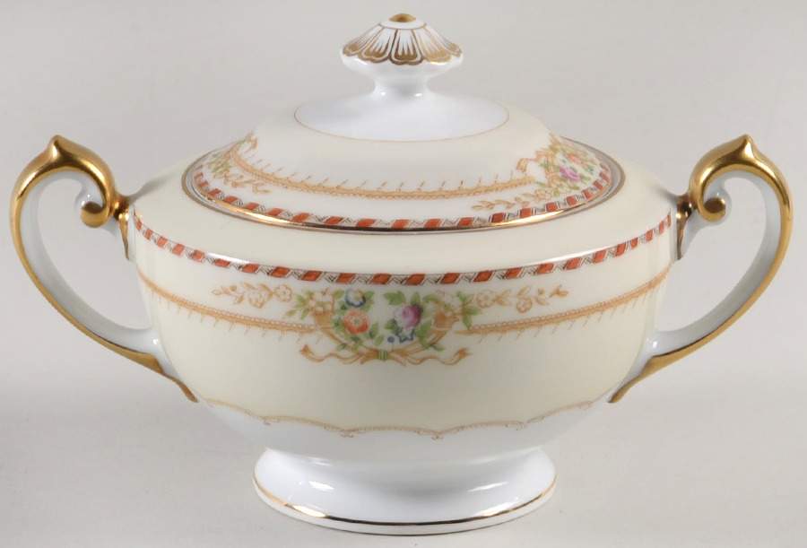 Troy Sugar Bowl & Lid by Meito-1