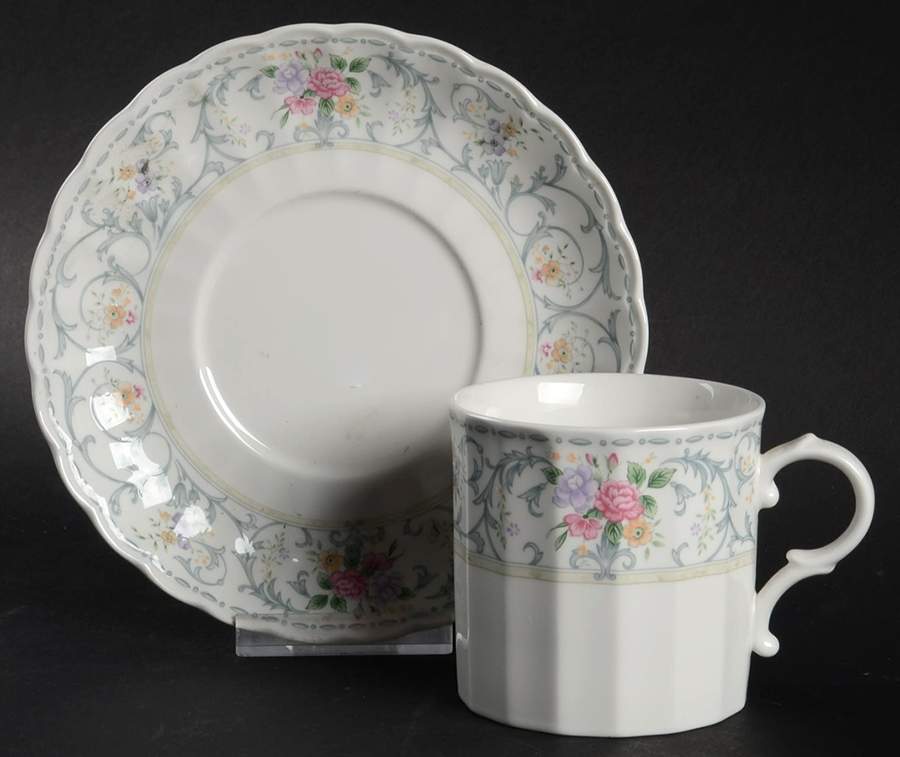 Brocade Flat Cup & Saucer Set by Mikasa-1