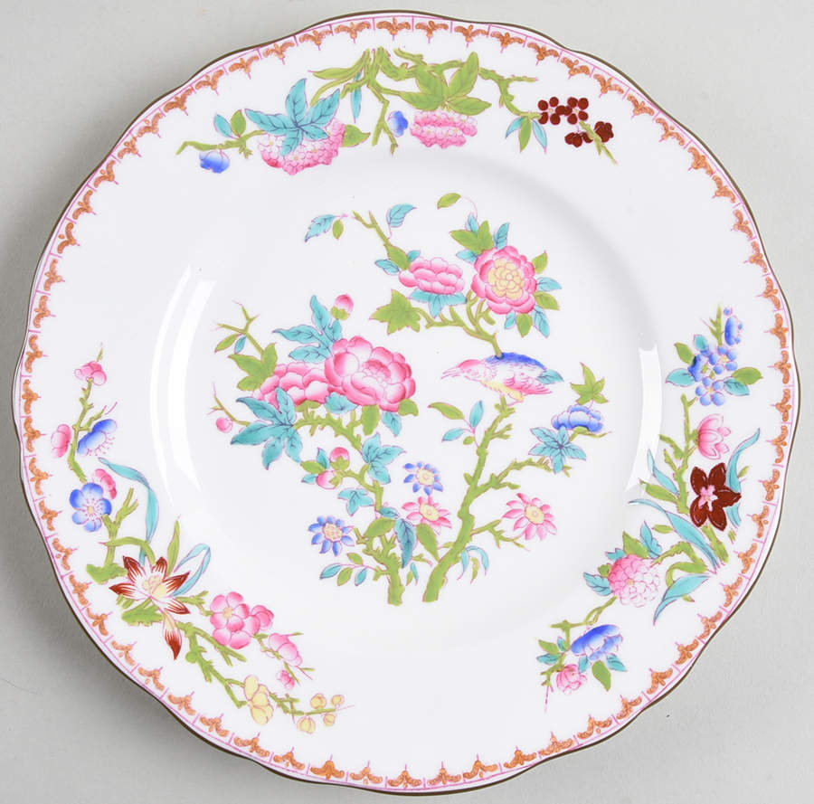 Cuckoo (Scalloped, White, Globe Backstamp) Salad Plate by Minton-1