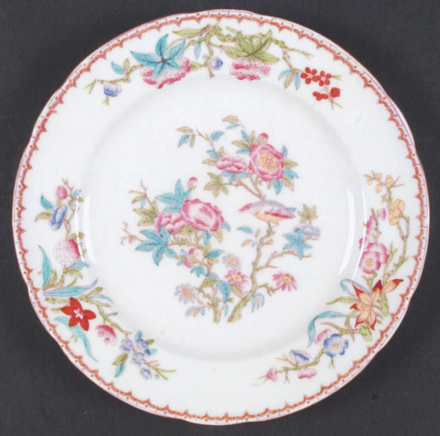 Cuckoo (Scalloped, White, Globe Backstamp) Dinner Plate by Minton-1