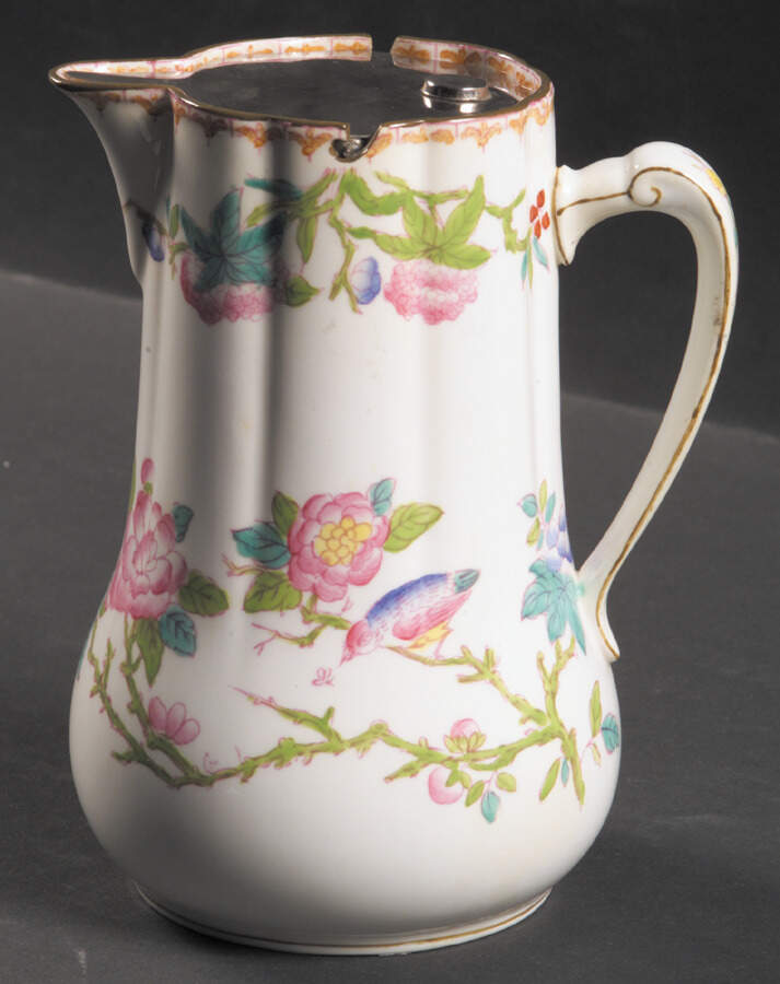 Cuckoo (Scalloped, White, Globe Backstamp) Large Syrup No Lid by Minton-1