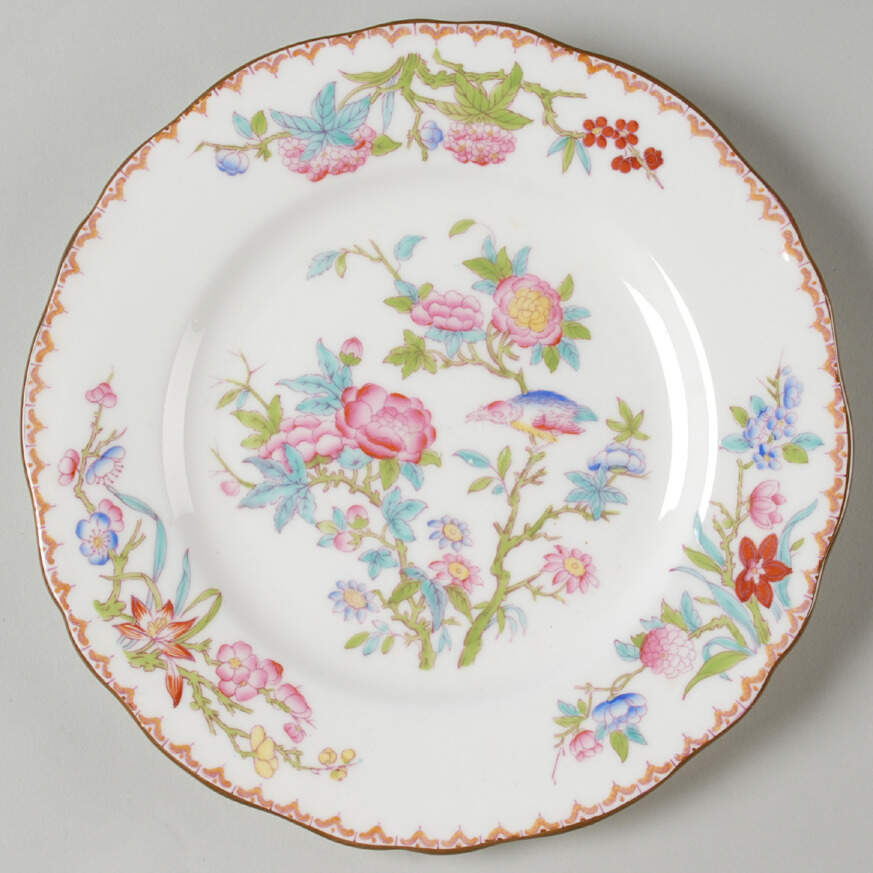 Cuckoo (Scalloped, White, Globe Backstamp) Salad Plate by Minton-1