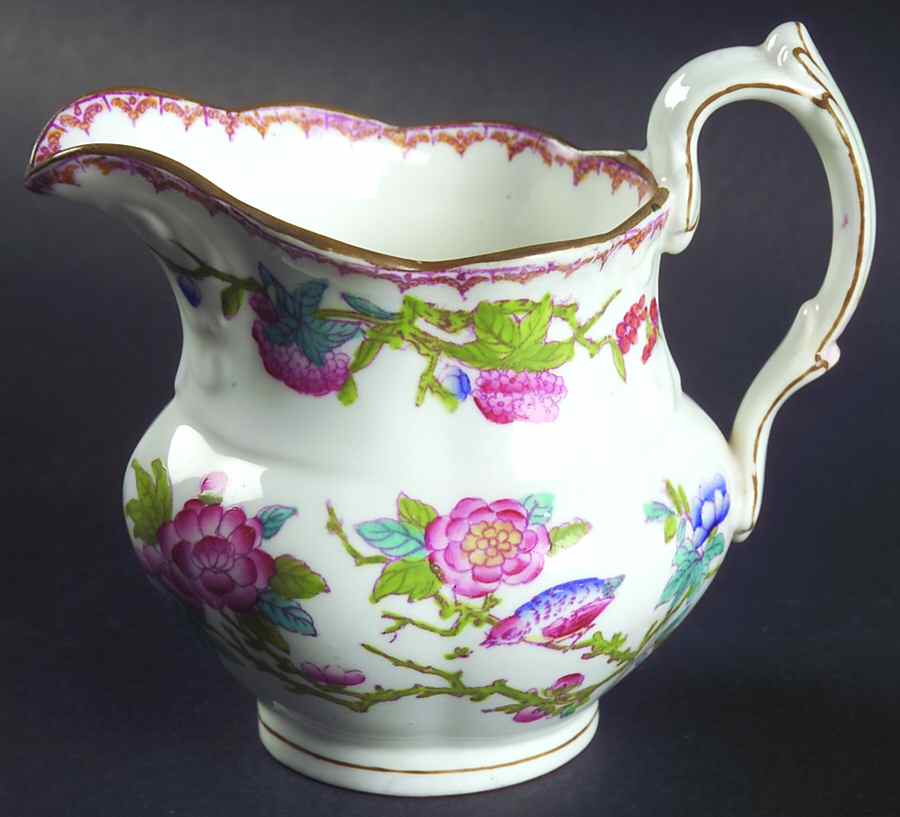 Cuckoo (Scalloped, White, Globe Backstamp) Creamer by Minton-1