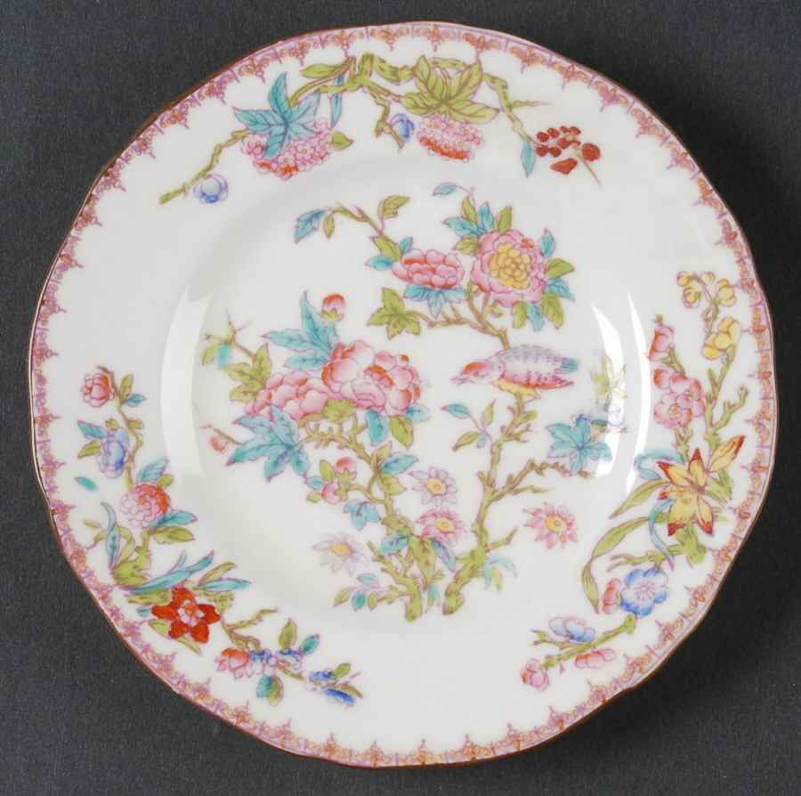 Cuckoo (Scalloped, White, Globe Backstamp) Bread & Butter Plate by Minton-1