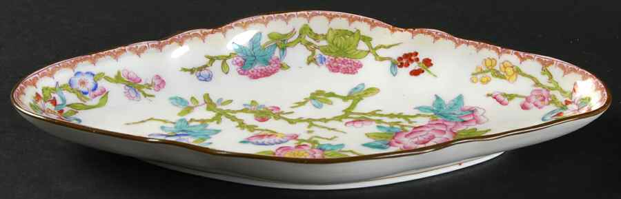 Cuckoo (Scalloped, White, Globe Backstamp) Relish by Minton-1