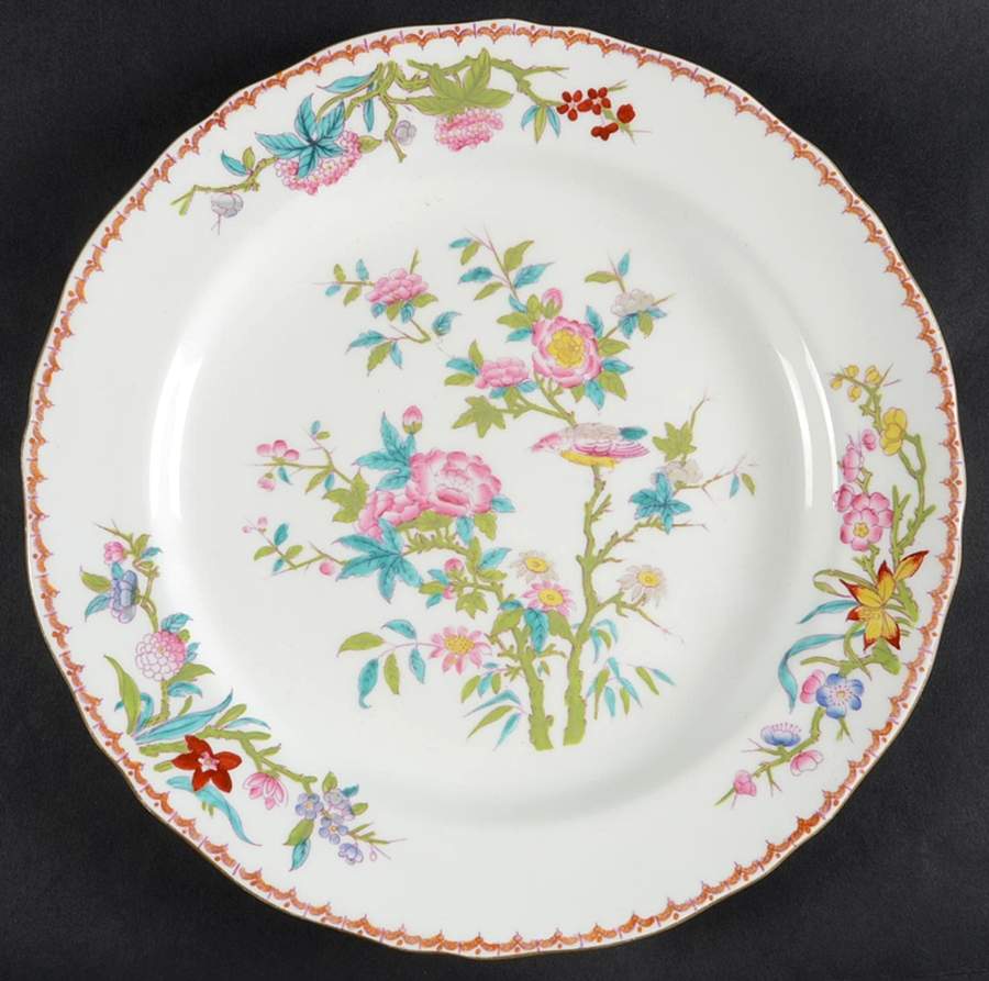 Cuckoo (Scalloped, White, Globe Backstamp) 12" Chop Plate (Round Platter) by Minton-1