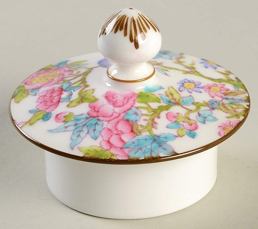 Cuckoo (Scalloped, White, Globe Backstamp) Lid for Mini Coffee Pot by Minton-1