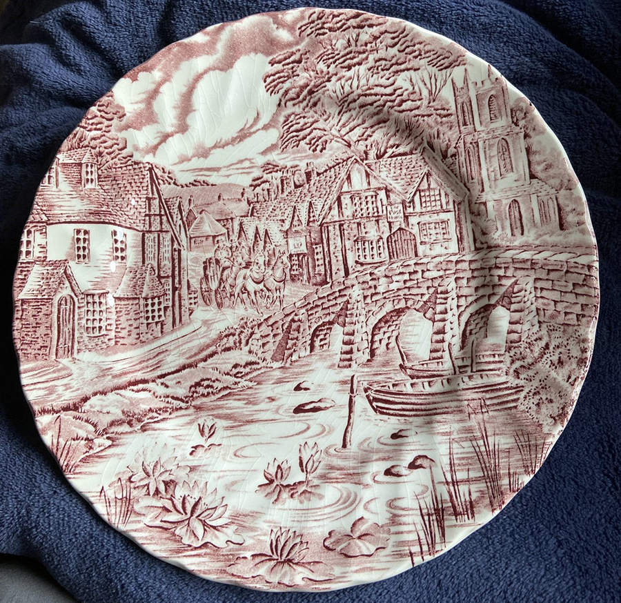 The Post House Pink Dinner Plate by Alfred Meakin-1