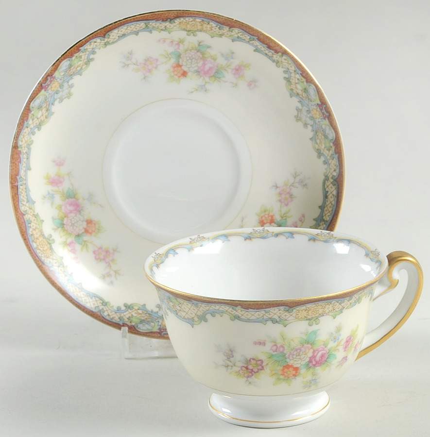 Marlborough Footed Cup & Saucer Set by Meito-1