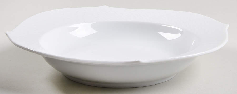 Wave White Large Rim Soup Bowl by Meissen (Germany)-1