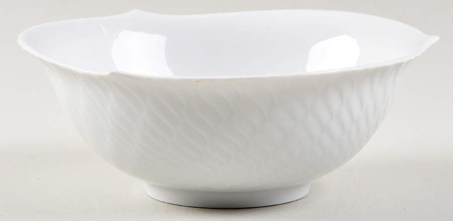 Wave White Soup/Cereal Bowl by Meissen (Germany)-1