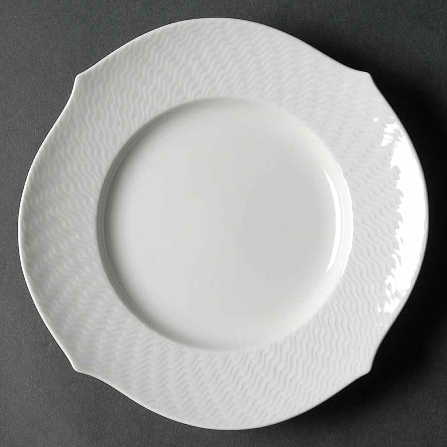 Wave White Bread & Butter Plate by Meissen (Germany)-1