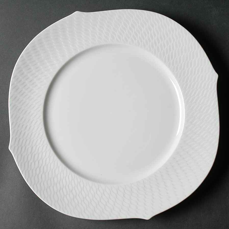 Wave White Service Plate (Charger) by Meissen (Germany)-1
