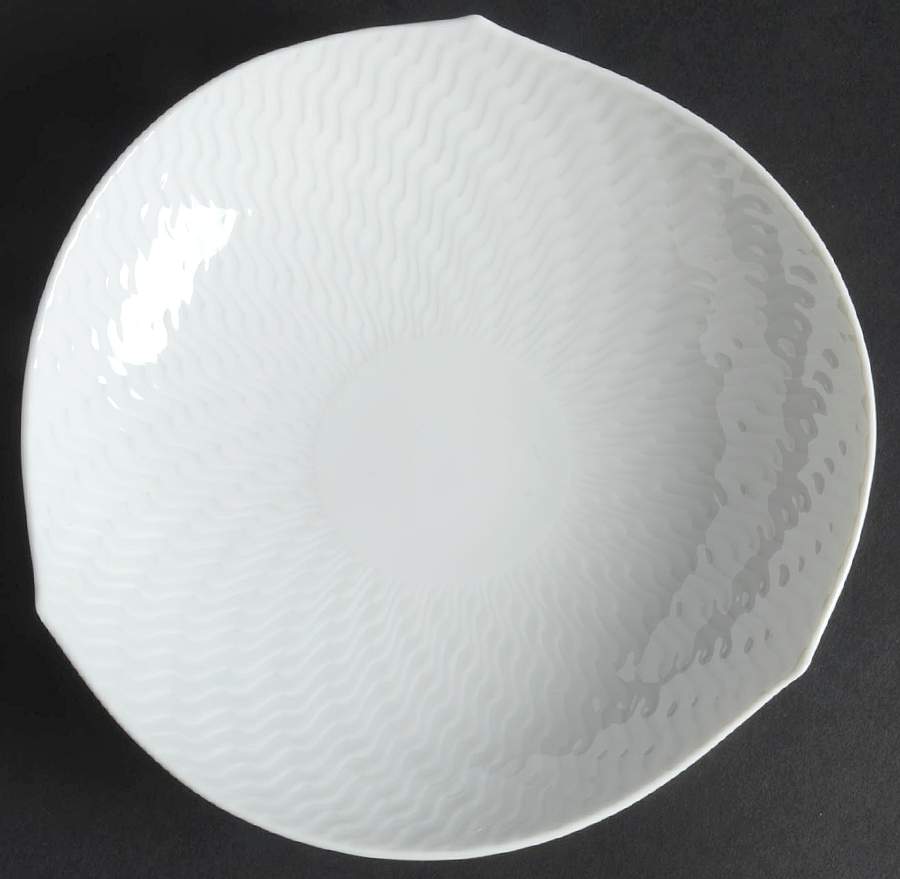 Wave White Saucer for Footed Cup by Meissen (Germany)-1
