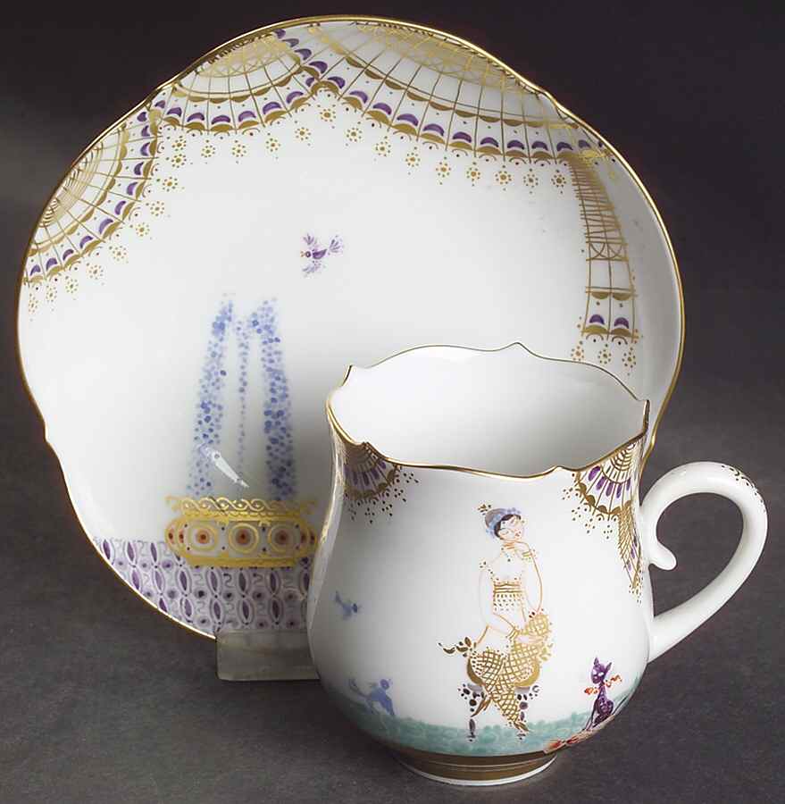 1001 Nights Flat Cup & Saucer Set by Meissen (Germany)-1