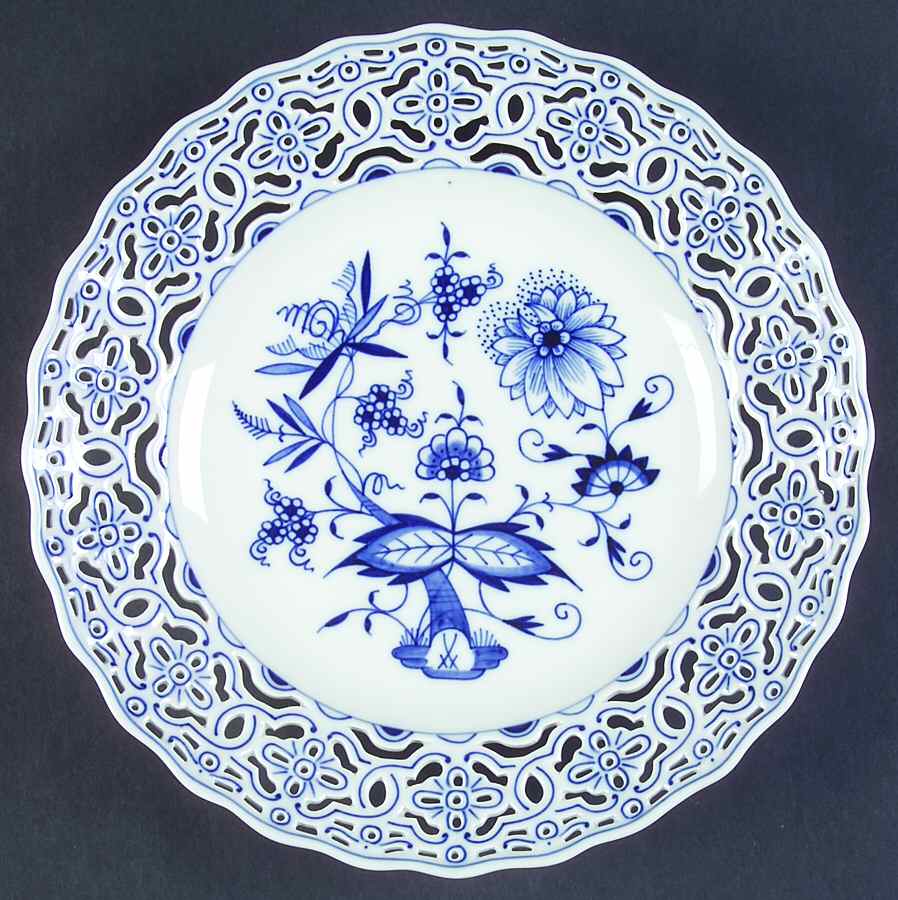 Blue Onion (Pierced, No Trim) Salad Plate by Meissen (Germany)-1